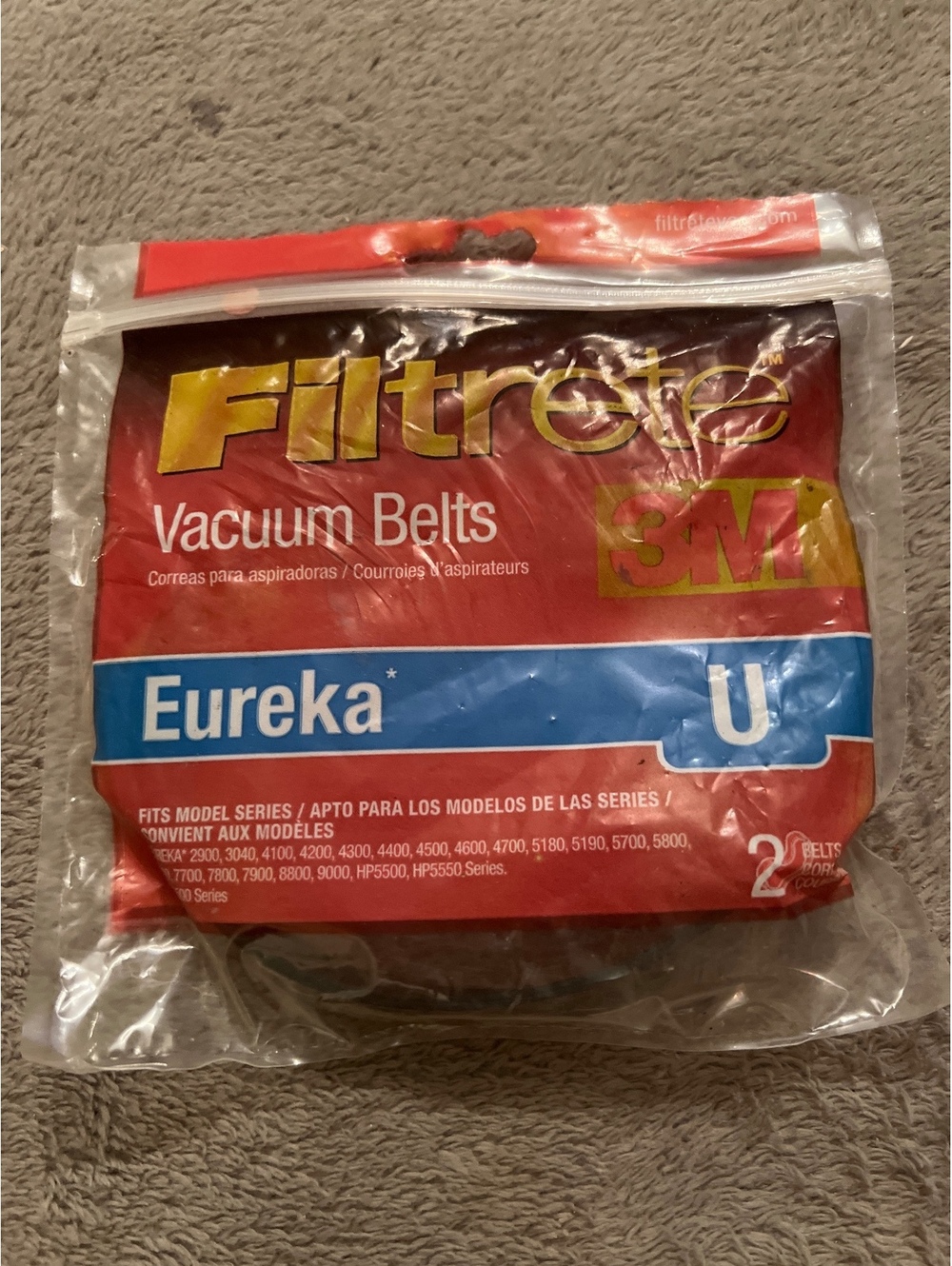 Filtrete Eureka U Vacuum Belts 67312A Replacement Belts 2 Pack